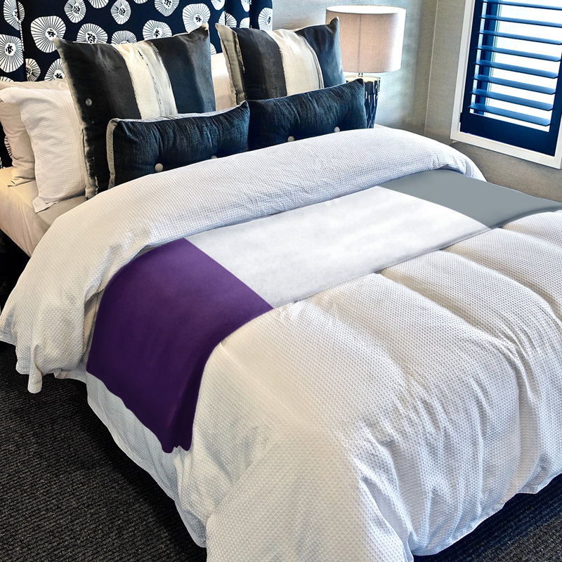 Boston Quilted Throw Blanket, 60" W x 80" L, Purple/White/Slate Gray