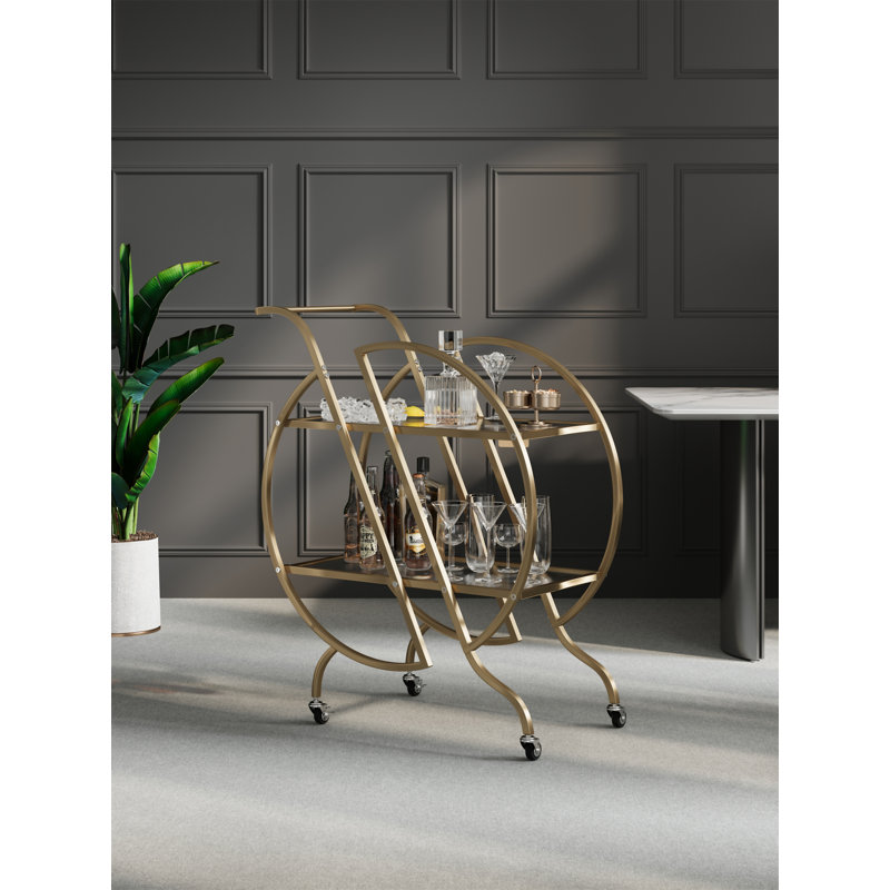 Chariots de bar Gold pour le chariot de service Home Bar