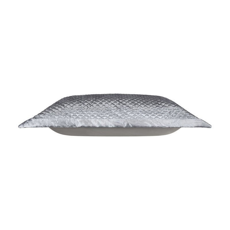 Taie décorative en velours Amani / coton, gris