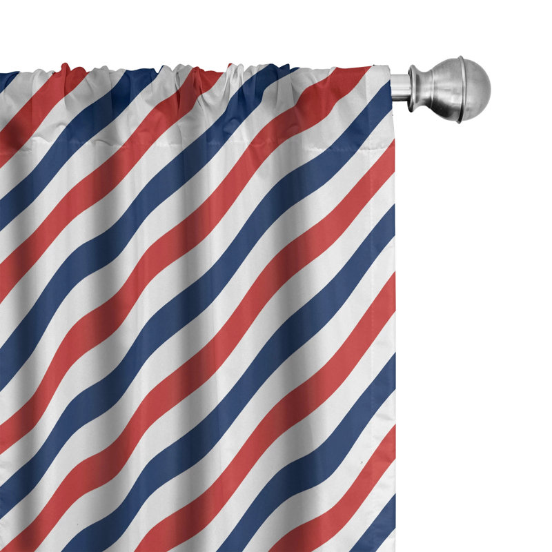 Harbour Striped Semi-Sheer Rod Pocket Curtain Panels, 28" x 95"