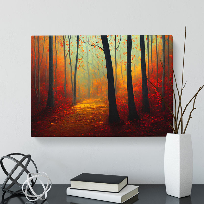 Unique Autumn Forest - Wrapped Canvas, 35cm H x 50cm W x 3cm D