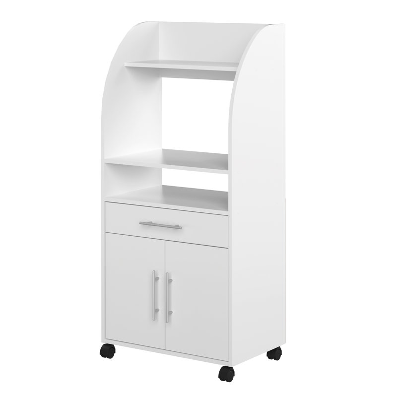 Seyma Wood Kitchen Cart, White