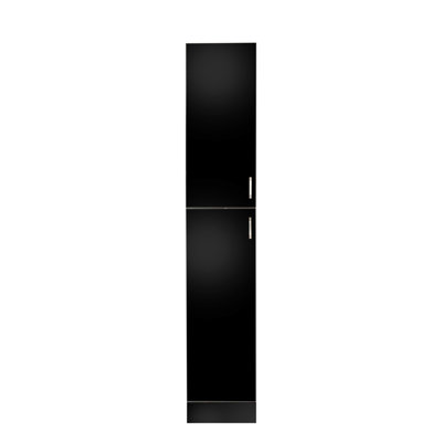 Armoire de rangement autoportante noire pour la cuisine et la salle à manger. Tablettes. 13,63 x 11,69 x 76,48, 58,03 lb Option élégante. Armoire de salle à manger. Apparence élégante.