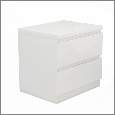 19.7-Inch White Nightstand with 2 Drawers, Beside Table with Drawers Handle Free Design,Thickened Top Plate,Small Side Table Storage Cabinet 2 Drawer Night Stand for Bedroom,Living Room