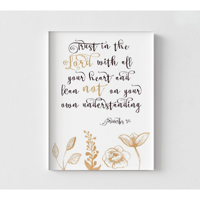 Proverbes 3 à 5 par Tara Moss, impression Proverbes encadrée 3: 5, affiche «Gods Plan», délicat imprimé floral, cadeau de pendaison de crémaillère chrétienne très grand