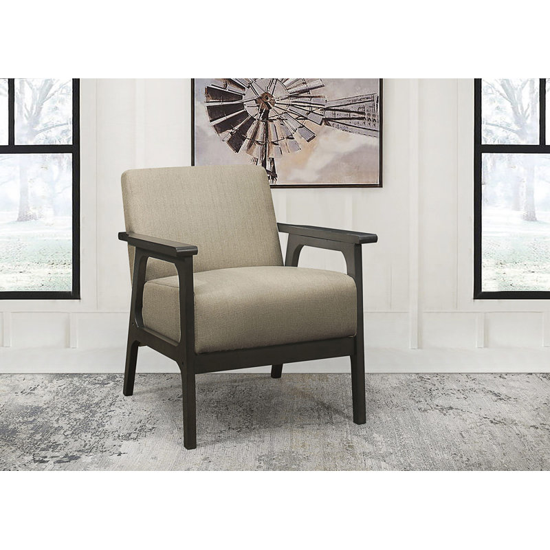 Chaise d'appoint rembourrée, chaise confortable, fauteuil, chaise de lecture, Marron clair