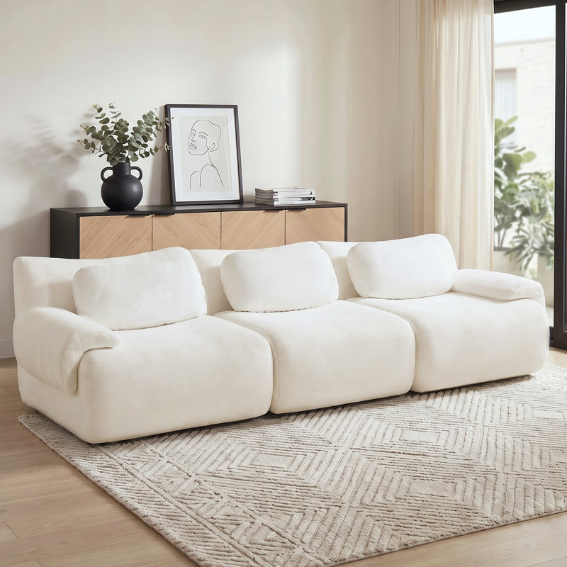  Boneless Modular Cloud Couch Sofa,Chenille Sectional Sofa, Deep Seat & Supportive Back, Non-Slip Base, No Assembly Required