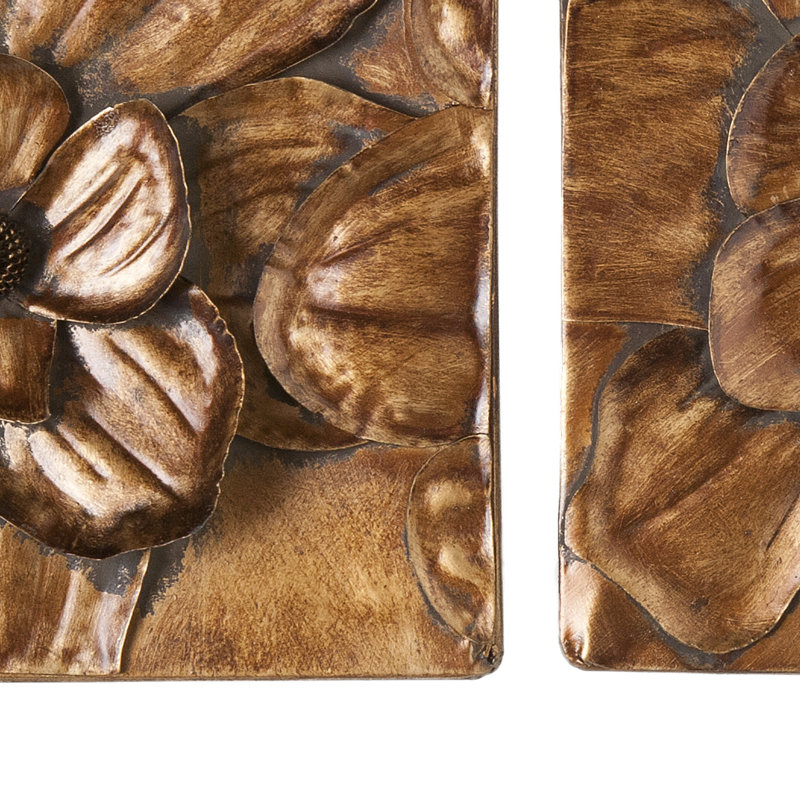 Ensemble de 3 panneaux muraux décoratifs de couleur brun magnolia