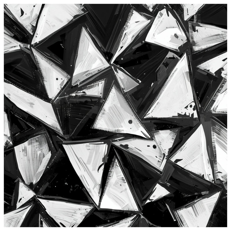 Couvertures abstraites à formes triangulaires, L 60 po x H 80 po