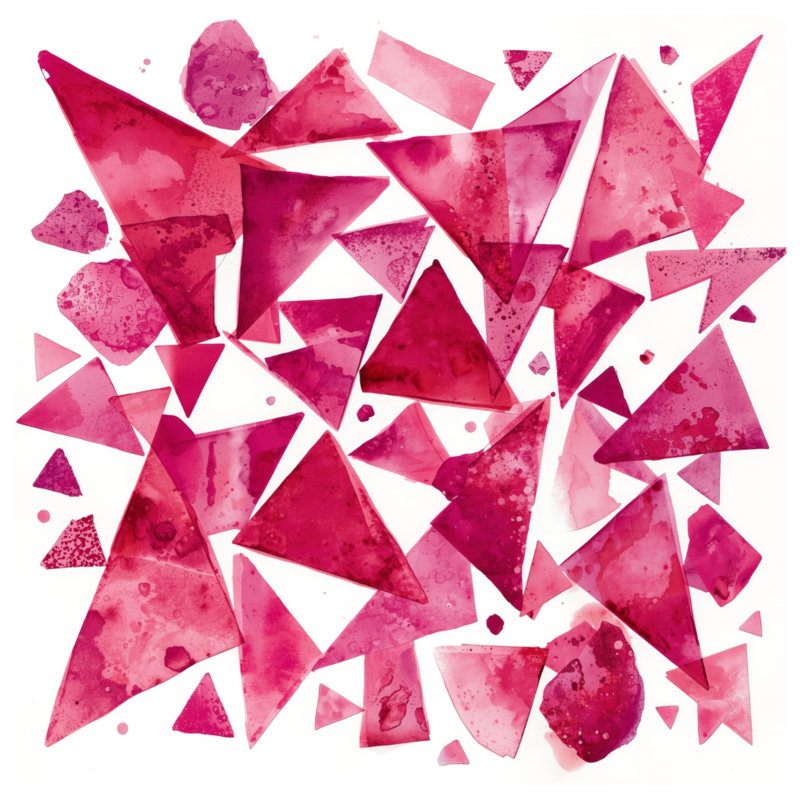 Coussins géométriques triangulaires roses, 18 po x 18 po