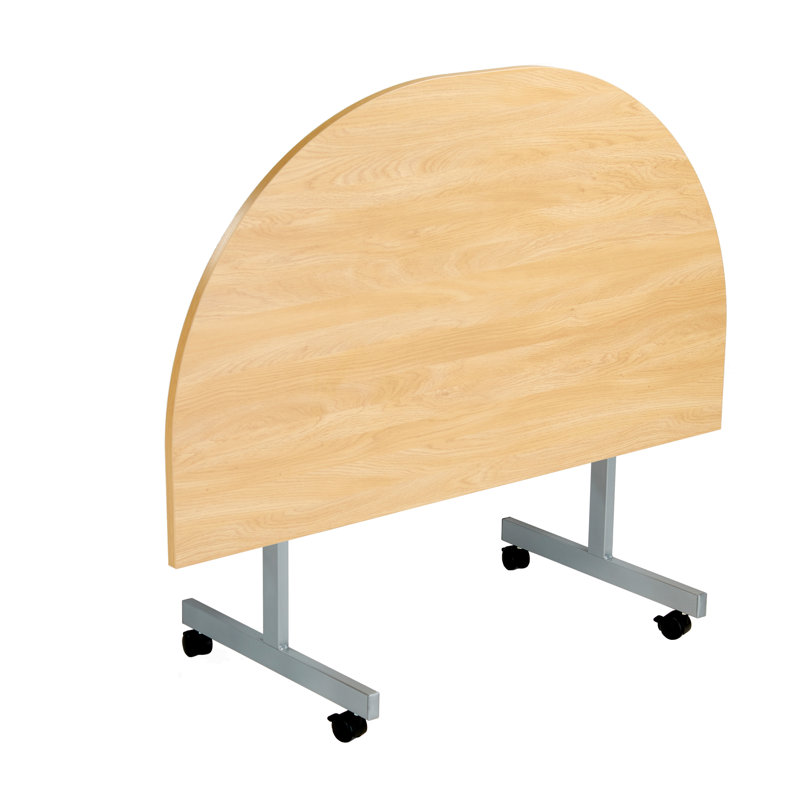Bouton 140cm Half-circle Conference Table, H72 x L140 x W70cm, Oak