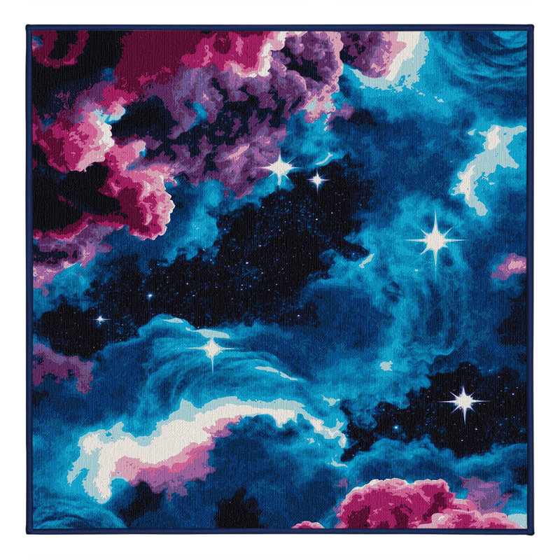 Tapis mauve lavable à la machine, Carré 4 pi