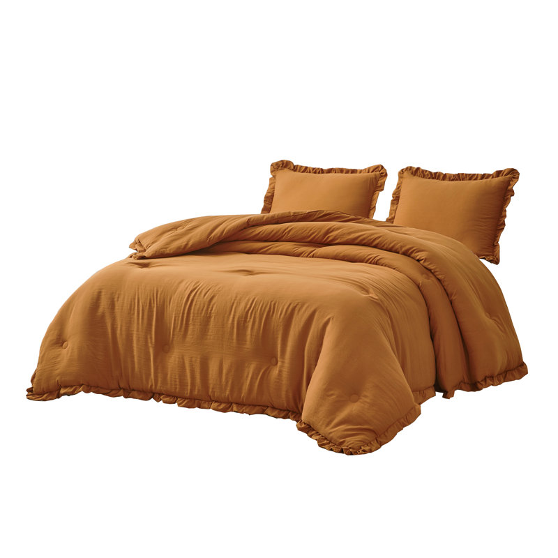 Nora Spice Queen Microfiber Comforter Set with Ruffled Trim