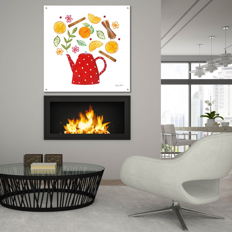  «Organic Tea 4» par Farida Zaman, art mural en verre acrylique, 36 po x 36 po, H 36 po x l 36 po