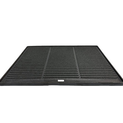 Gril carré réversible en fonte 45,7 x 35,6 cm - Fiable, plat et irrégulier, répartition uniforme de la chaleur, facile à nettoyer, plaque de cuisson réversible 45,7 x 35,6 cm, sécuritaire, idéale pour les steaks.