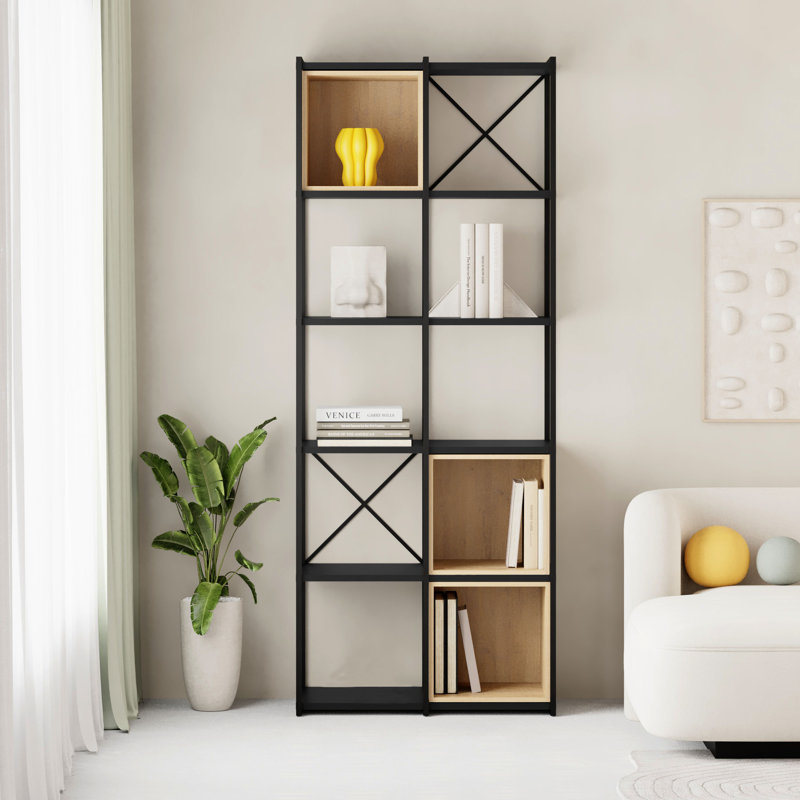 Anneta 179cm H x 70.5cm W Metal Bookcase