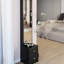 Armoire à miroir 63 po pour corps entier de 11,8 po de profondeur et 15,7 po de largeur, avec rangement à plusieurs couches, style simple et américain