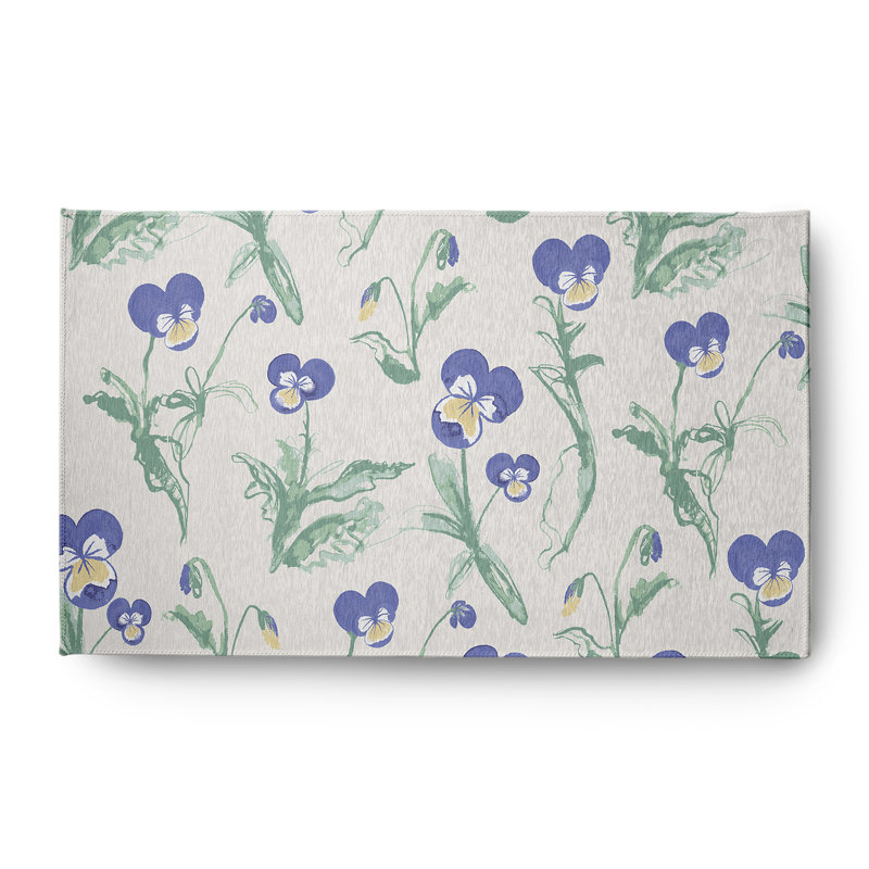 Arelyn Chenille Floral Indoor / Outdoor Rug, Rectangle 3' x 5'