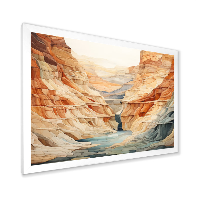Minimalisme dans un canyon, impression sur toile, H 24 po x l 32 po x P 1 po, Cadre simple blanc