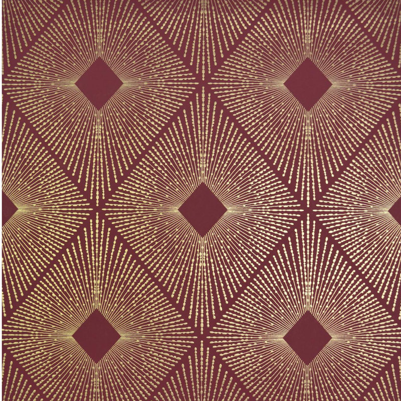 Antonina Vella Modern Metals Modern Geometric Wallpaper, Red/Gold