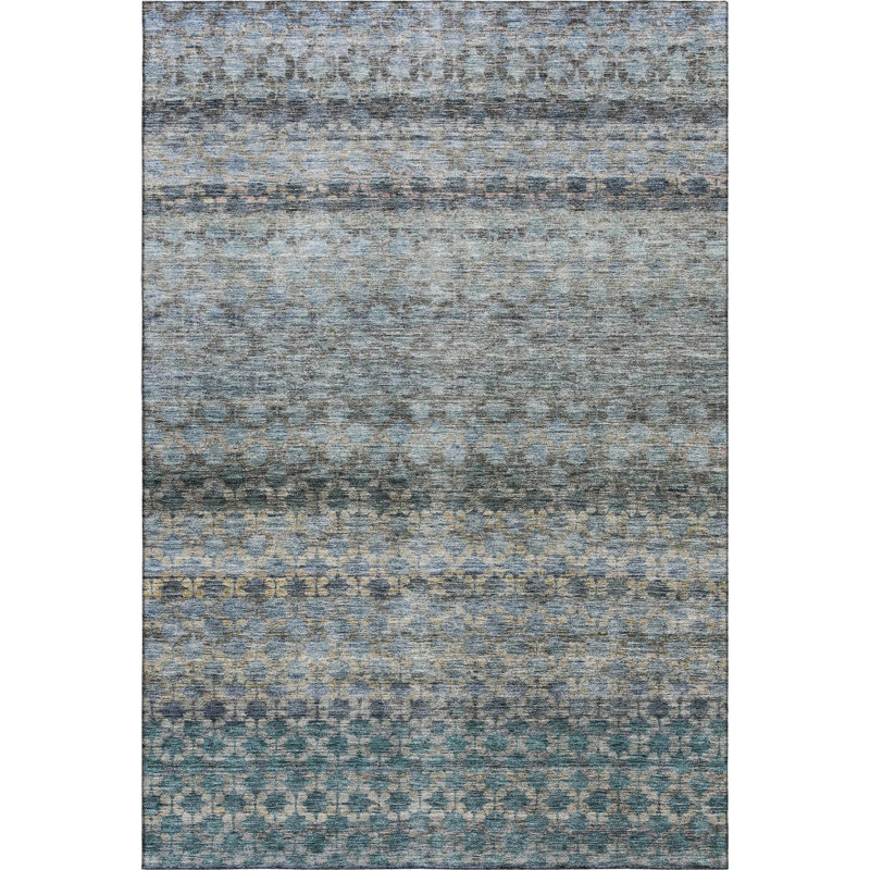 Tapis à rayures Melvin AMF1168 lavable à la machine de qualité supérieure, Rectangle 10 pi x 14 pi