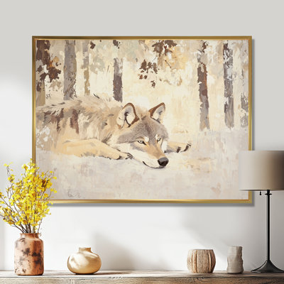 Wolf Den In The Winter I - Wolf Wall Art Living Room