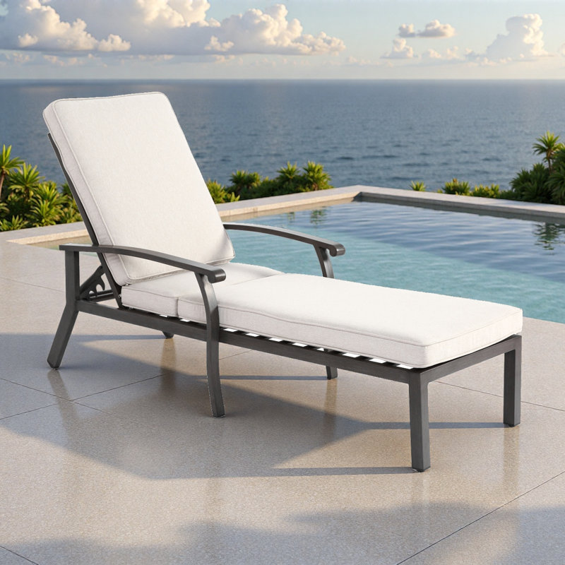 Méridienne en aluminium coulé, Beige