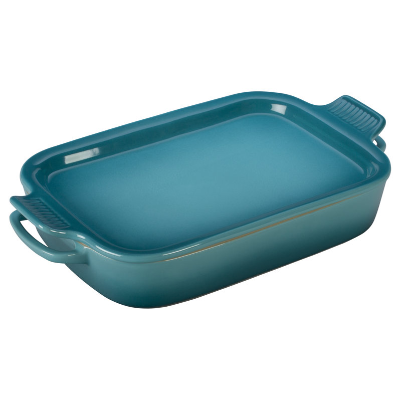 Le Creuset Stoneware Rectangular Dish With Platter Lid, 2.75Qt., Caribbean
