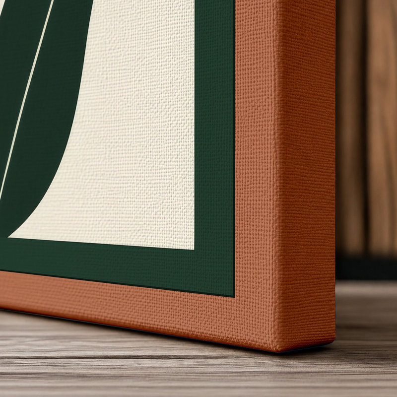 Bloom Mid-Century - Wrapped Canvas, 18x12 - 45.7 x 30.5 cm, Terracotta Border