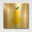 «Yellow Pear» par Ann Kelle, art mural en métal doré, 36 po x 36 po-133651219