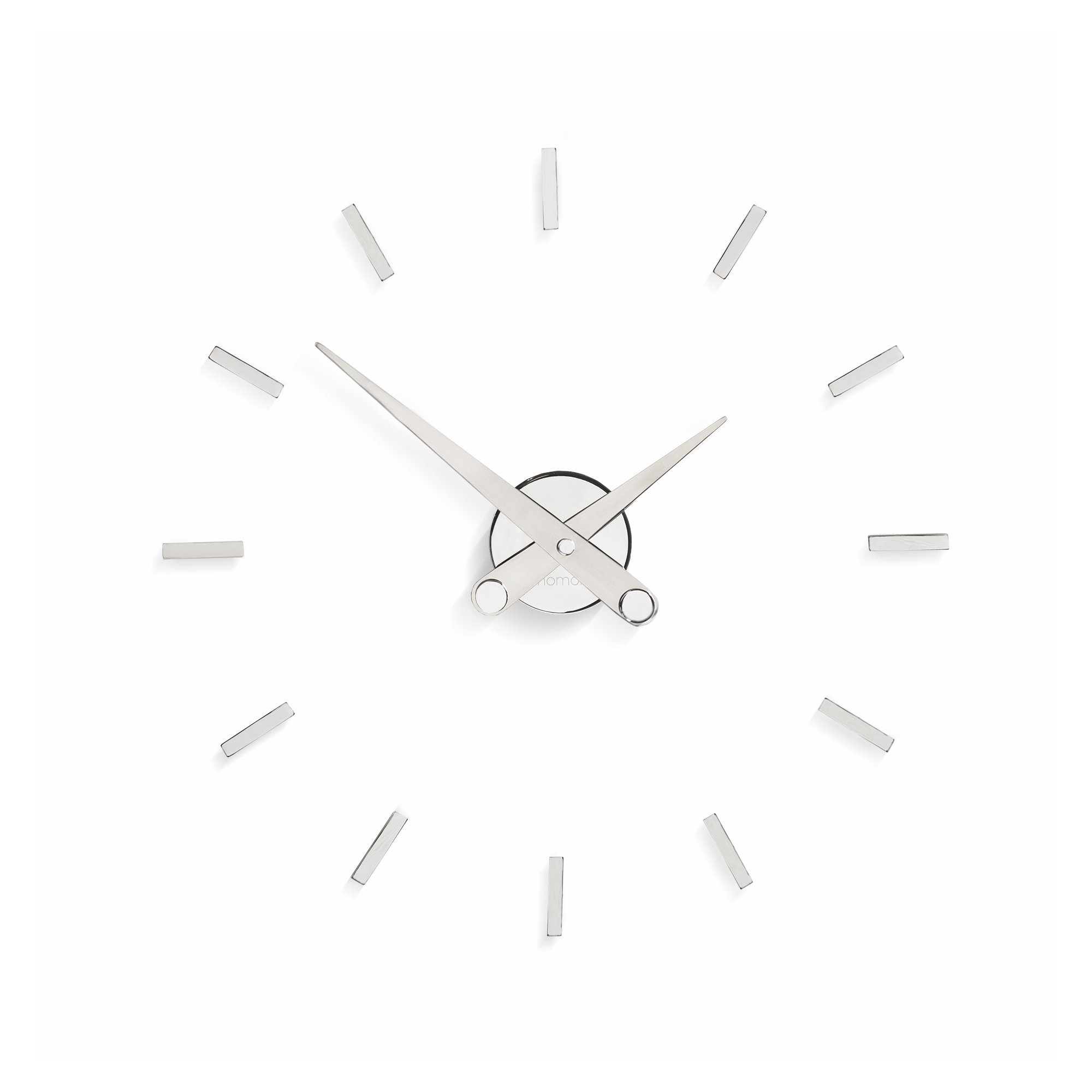 Puntos Suspensivos 19.68'' Metal Wall Clock, Chrome
