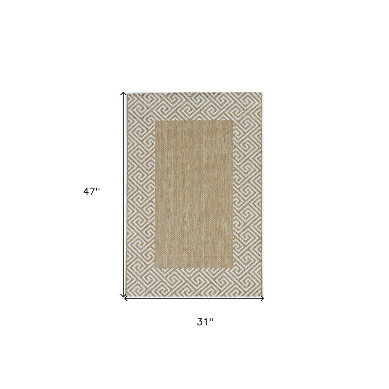 3' X 4' Natural Polypropylene Area Rug