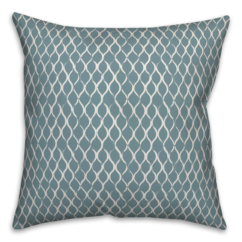 Coussin en résille, Bleu / Blanc, 20 po x 20 po