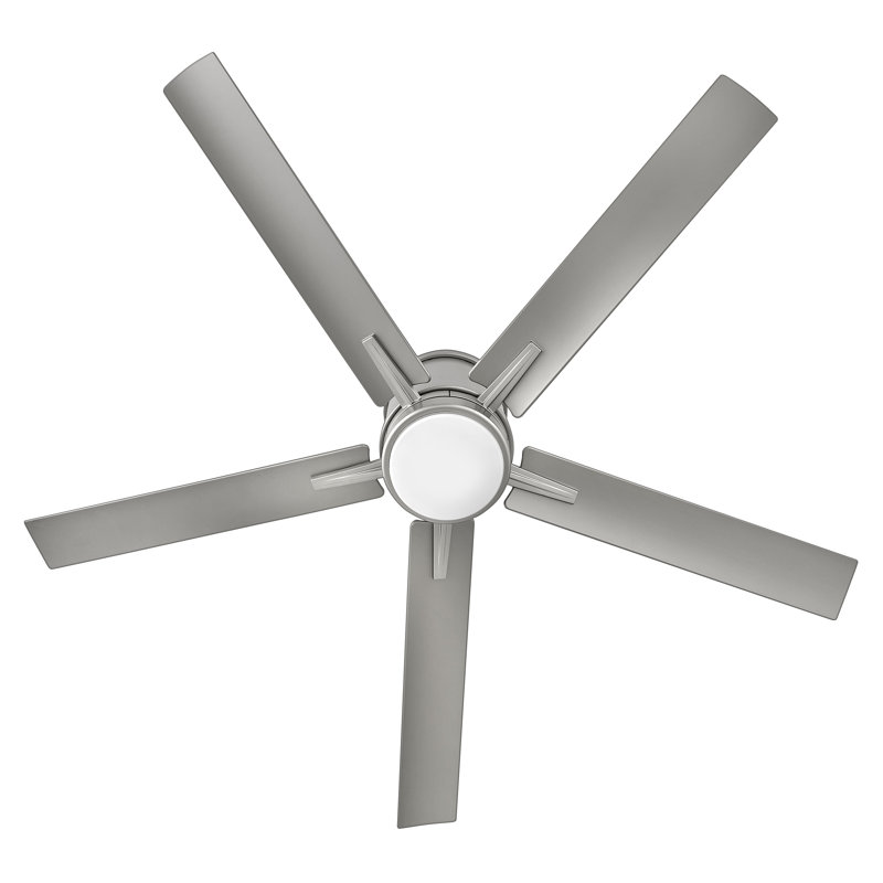 Vail Flush 52" Indoor/Outdoor Smart Ceiling Fan with Integrated LED + HIRO Remote, Brushed Nickel
