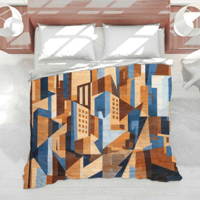Abstract Cityscape Mural Comforter