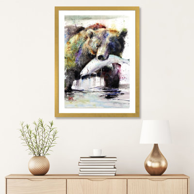 " Brown Bear And Salmon " by Dean Crouser