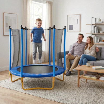 Trampoline intérieur / extérieur pour tout-petit avec enceinte et pieds stables en forme de U