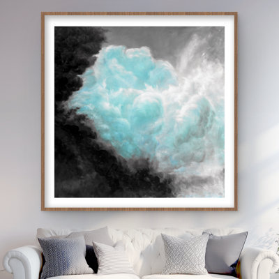 Turquoise Clouds - reproduction encadrée mate pour la décoration intérieure