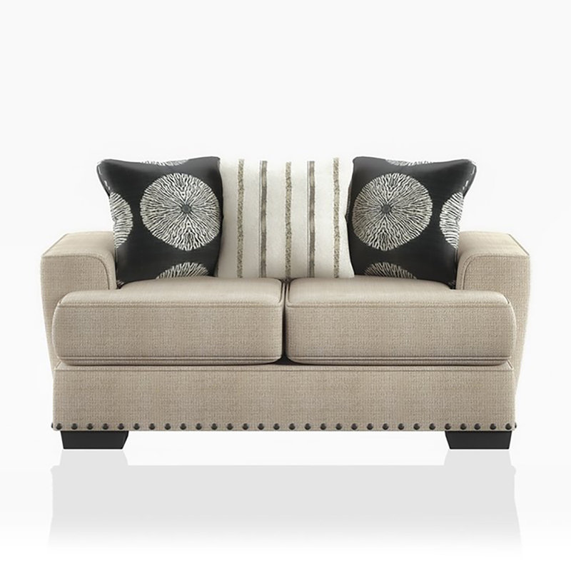Nellie Upholstered 75'' Loveseat, Beige