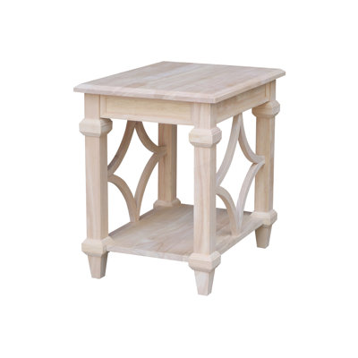 Table de bout en bois massif avec rangement Antoino