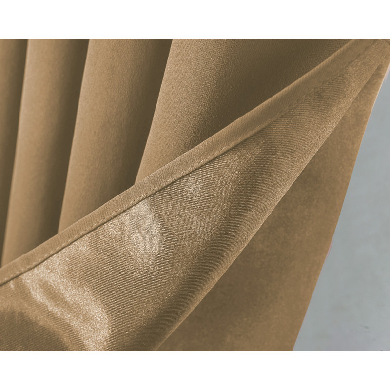 Corpuz Polyester Blackout Single Curtain Panel Single Panel, 54" W x 90" L, Sesame