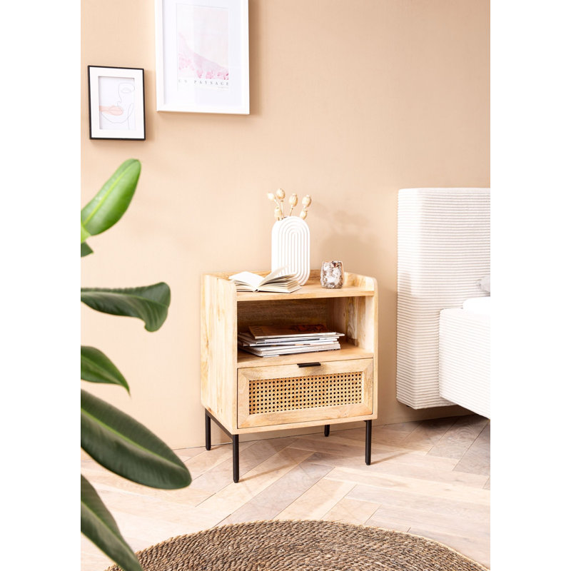 Alikhan 50cm W Metal Bedside Table