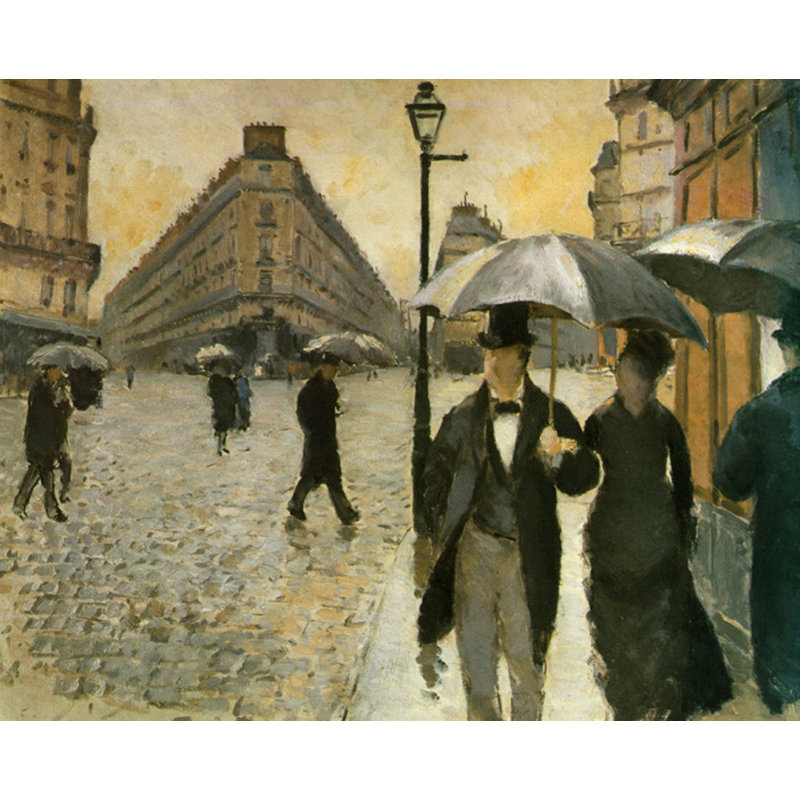 Paris, un jour de pluie, 1877, H 28 po x l 35 po