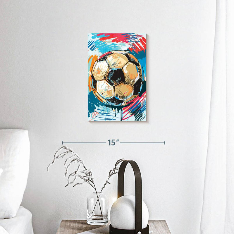 «Fun Soccer Ball», reproduction sur toile tendue, H 12 po x l 8 po x P 1 po