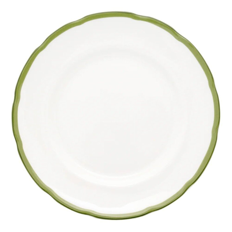 Scalloped Salad Plate, White/Orange