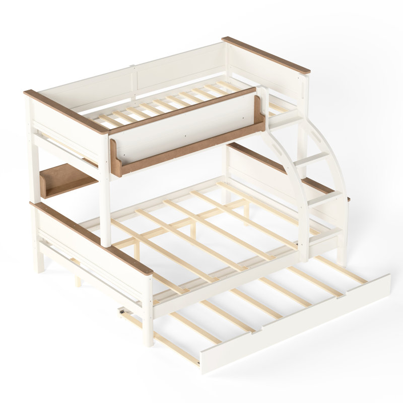 Lit superposé convertible en bois Trundlewood avec lit gigogne, Simple sur double