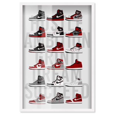 Ambition Grind Sneakers Shadowbox Print Sneaker Wall Decor by Art Remedy