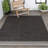 Alda Modern Minimalist Mingled Solid Black/Cream Indoor/Outdoor Rug-1818536728
