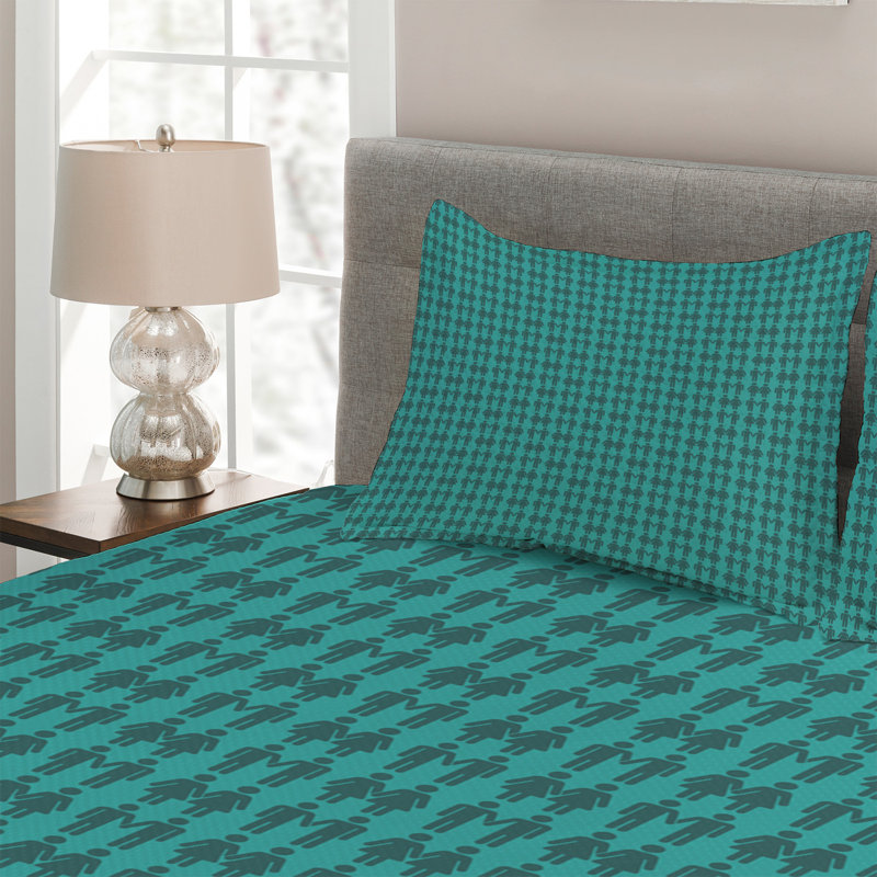 Farmhouse / Country Polyester Floral Coverlet, Queen Bedspread + 2 Shams
