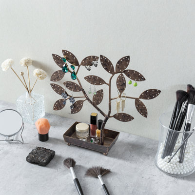 Porte-bijoux à conception d'arbre avec plateau